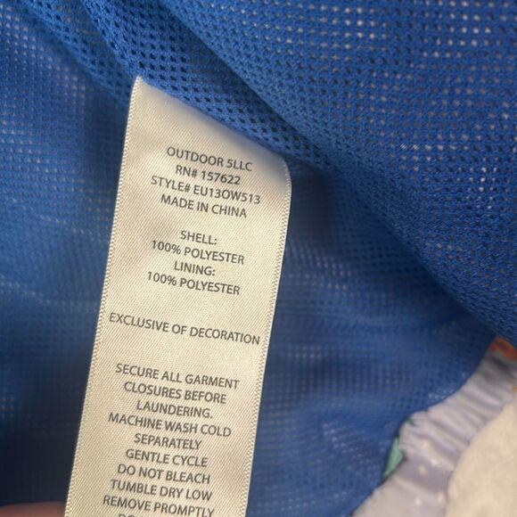 Eddie Bauer Blue Gray Camping Scene Lightweight Hooded Jacket Pockets Size 4T - Picture 7 of 8